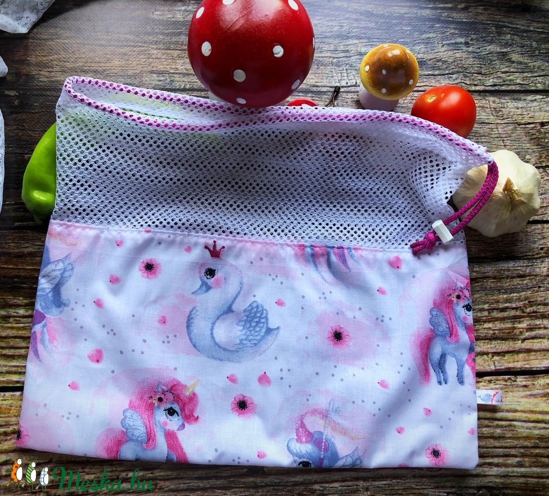 Hattyús öko zsák - táska & tok - bevásárlás & shopper táska - zöldség/gyümölcs zsák - Meska.hu