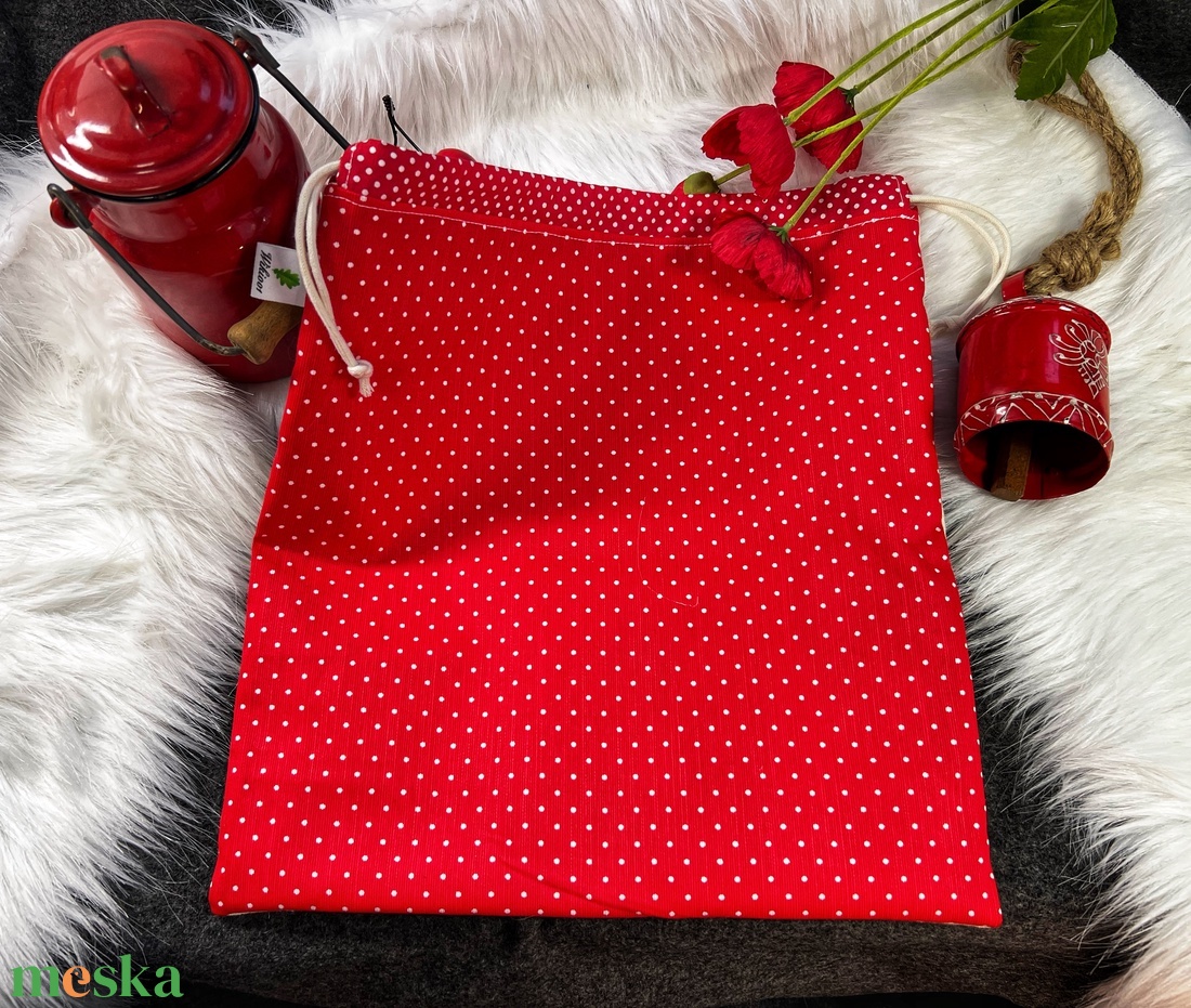Kenyeres zsák-Pipacsos hímzett- öko zsák-vastag erős anyagból - táska & tok - bevásárlás & shopper táska - kenyeres zsák - Meska.hu