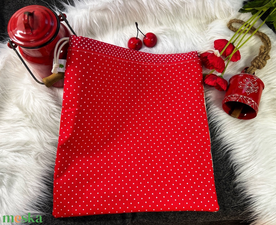 Kenyeres zsák-Pipacsos hímzett- öko zsák-vastag erős anyagból - táska & tok - bevásárlás & shopper táska - kenyeres zsák - Meska.hu