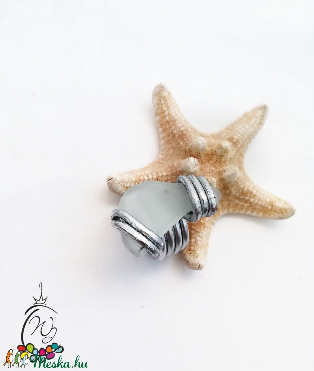 Statement gyűrük , sea glass( tengeri üveg) - ékszer - gyűrű - figurális gyűrű - Meska.hu