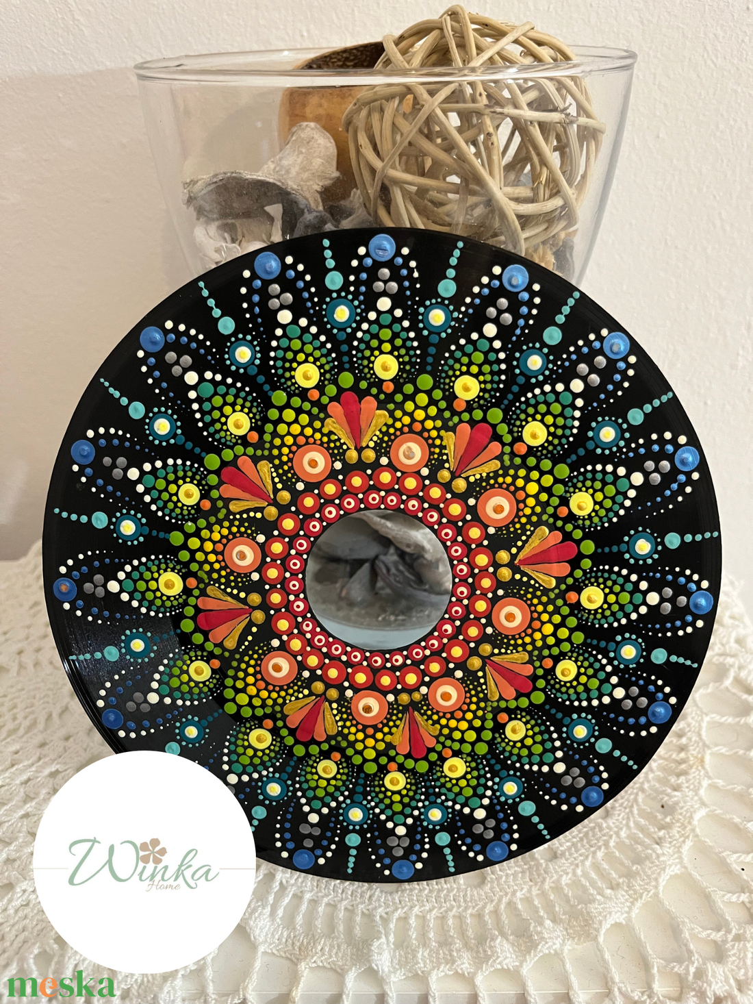 Sokszínű pontfestett mandala bakelit lemezen - otthon & életmód - dekoráció - spiritualitás - mandala - Meska.hu Sokszínű pontfestett mandala bakelit lemezen - otthon & életmód - dekoráció - spiritualitás - mandala - Meska.hu