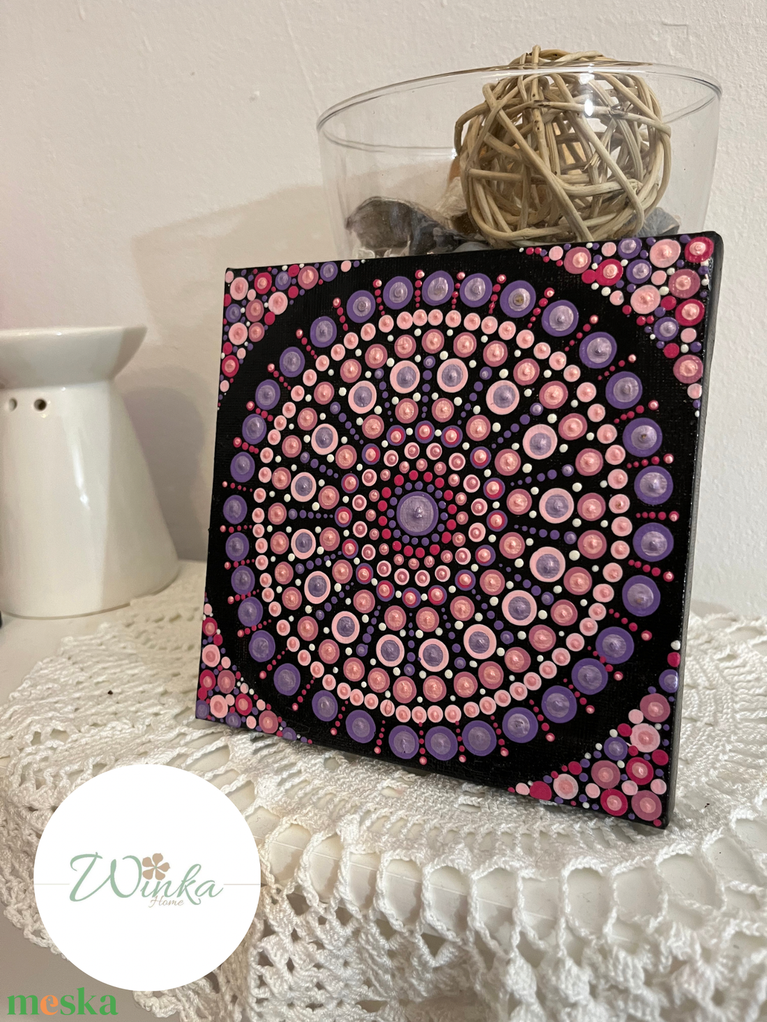 Lila-rózsaszín pontfestett falikép - otthon & életmód - dekoráció - spiritualitás - mandala - Meska.hu Lila-rózsaszín pontfestett falikép - otthon & életmód - dekoráció - spiritualitás - mandala - Meska.hu
