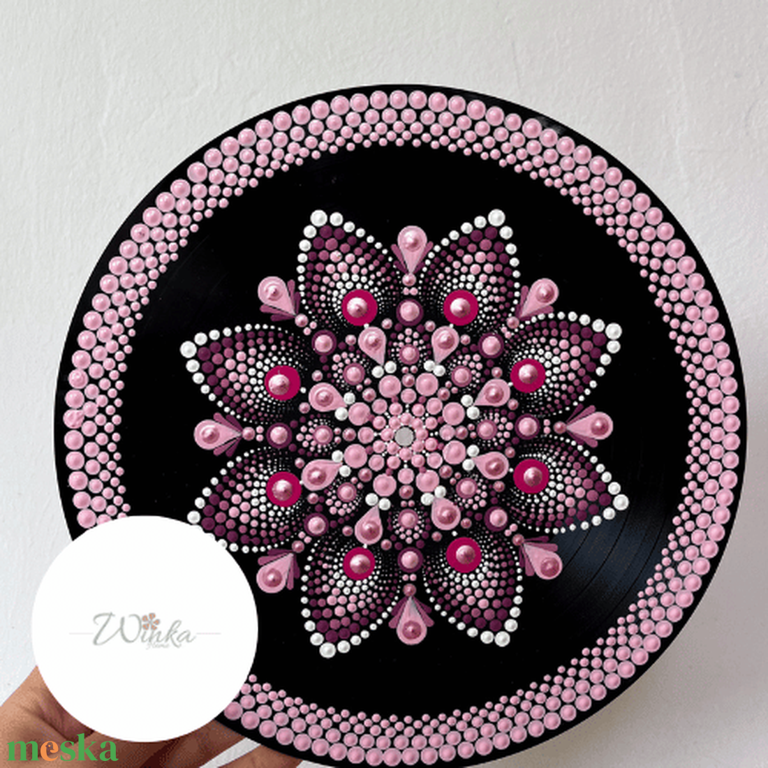 Rózsaszín mandala - otthon & életmód - dekoráció - fali és függő dekoráció - falra akasztható dekor - Meska.hu