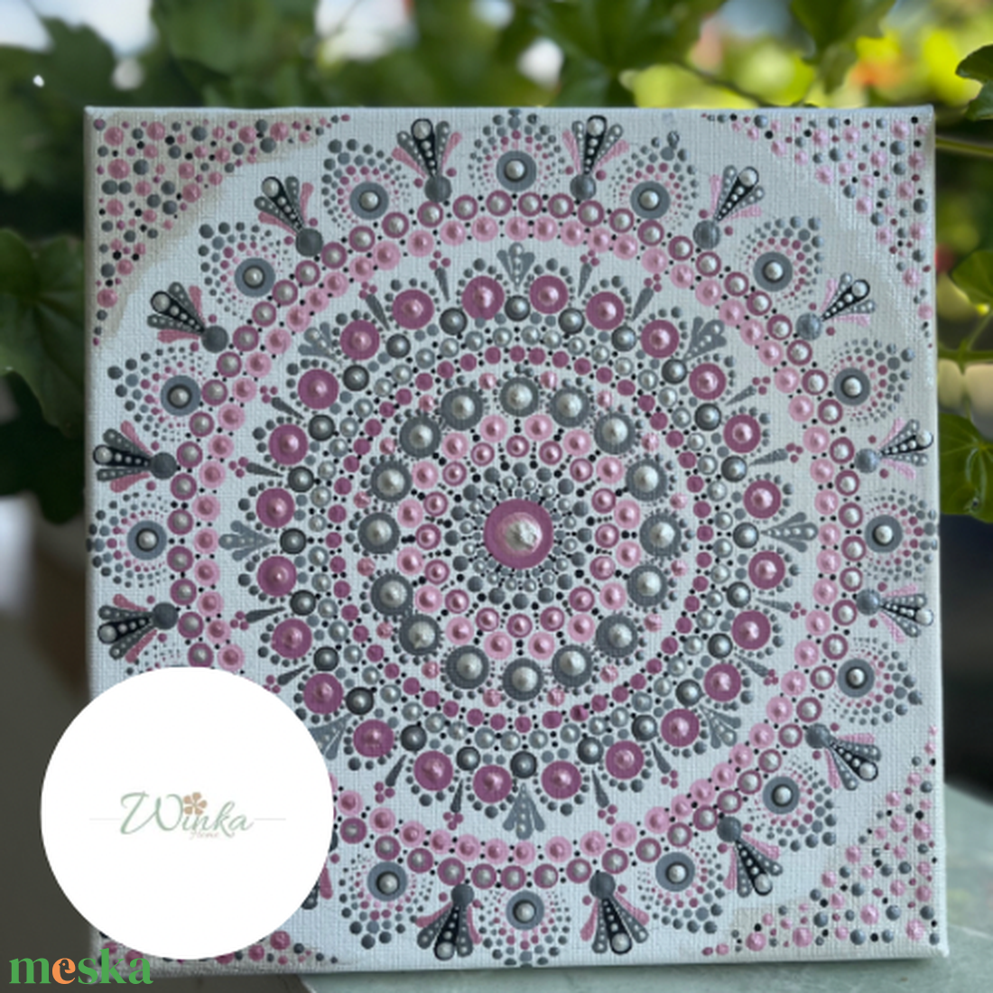 Rózsaszín- ezüst pontfestett falikép - otthon & életmód - dekoráció - spiritualitás - mandala - Meska.hu Rózsaszín- ezüst pontfestett falikép - otthon & életmód - dekoráció - spiritualitás - mandala - Meska.hu