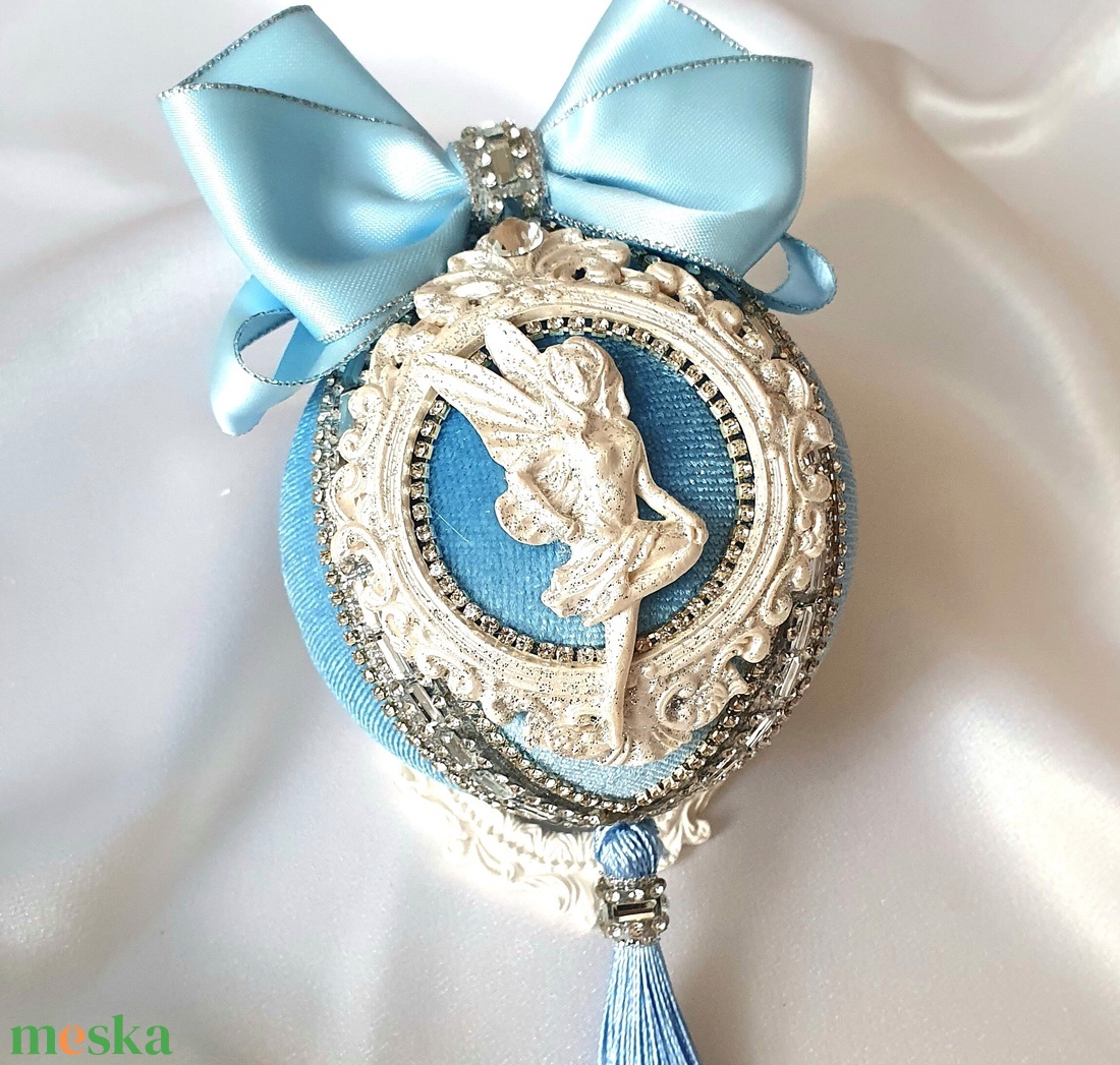 Egyedi kézműves kék bársony karácsonyfadísz készlet � 5 tündéres forma, tökéletes karácsonyi ajándék - karácsony - karácsonyi lakásdekoráció - karácsonyfadíszek - Meska.hu