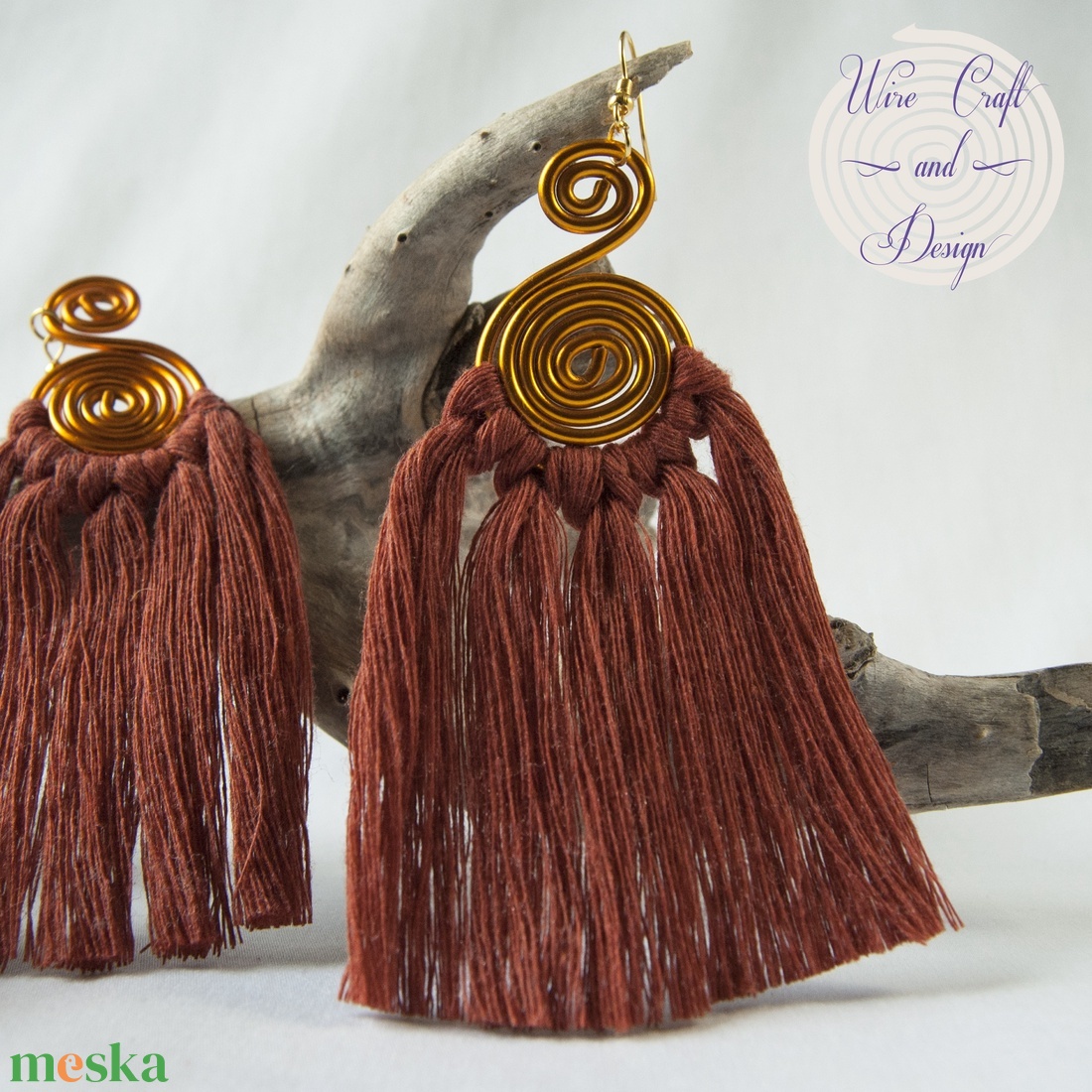WIRE Terrakotta-arany fülbevaló - ékszer - fülbevaló - rojtos fülbevaló - Meska.hu WIRE Terrakotta-arany fülbevaló - ékszer - fülbevaló - rojtos fülbevaló - Meska.hu