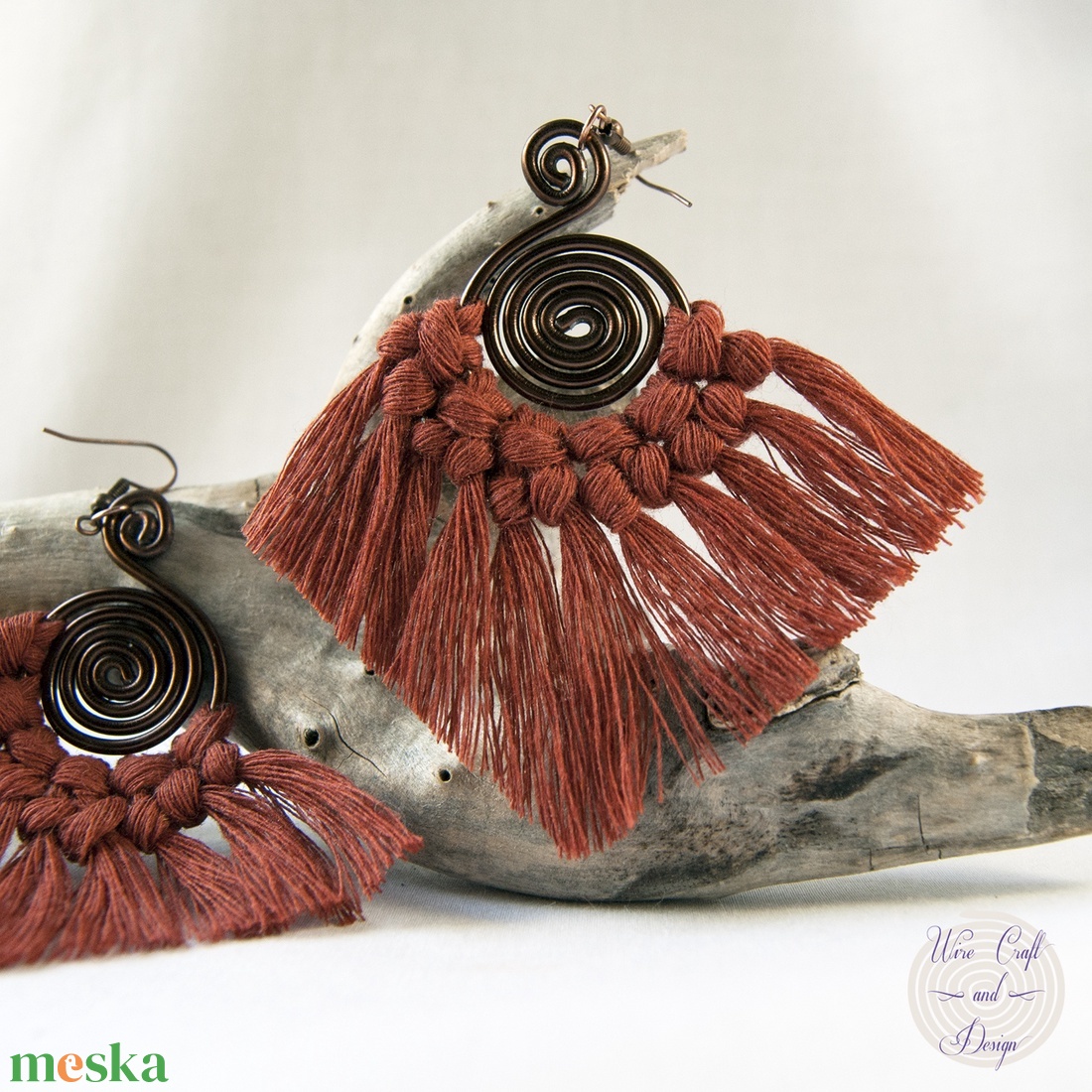 WIRE Terrakotta háromszög fülbevaló - ékszer - fülbevaló - rojtos fülbevaló - Meska.hu WIRE Terrakotta háromszög fülbevaló - ékszer - fülbevaló - rojtos fülbevaló - Meska.hu