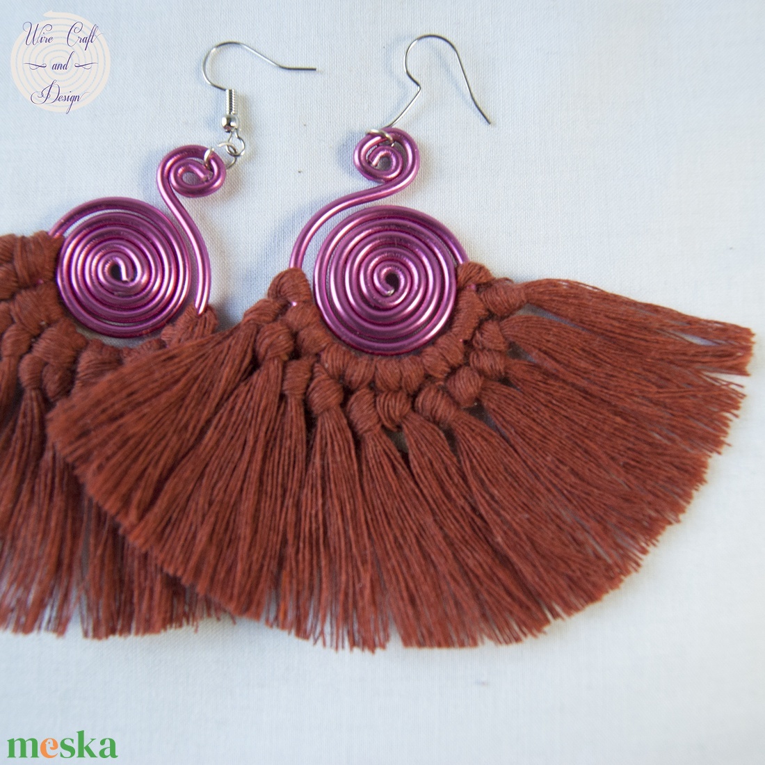 WIRE Terrakotta félkör fülbevaló - ékszer - fülbevaló - rojtos fülbevaló - Meska.hu WIRE Terrakotta félkör fülbevaló - ékszer - fülbevaló - rojtos fülbevaló - Meska.hu