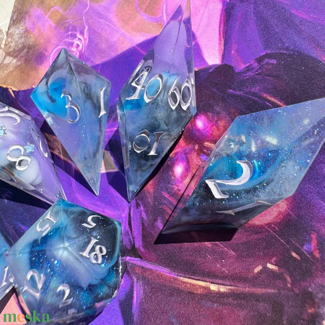 [Galactic] - 7 darabos kocka készlet - játék & sport - táblajáték és kártyajáték - társasjátékok - Meska.hu