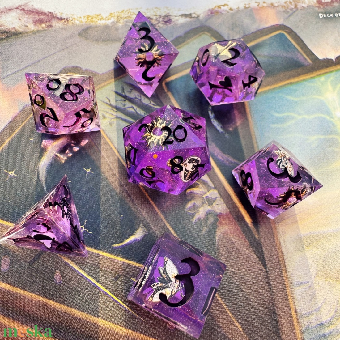 [Purple Witch] - 7 darabos kocka készlet  - játék & sport - táblajáték és kártyajáték - társasjátékok - Meska.hu