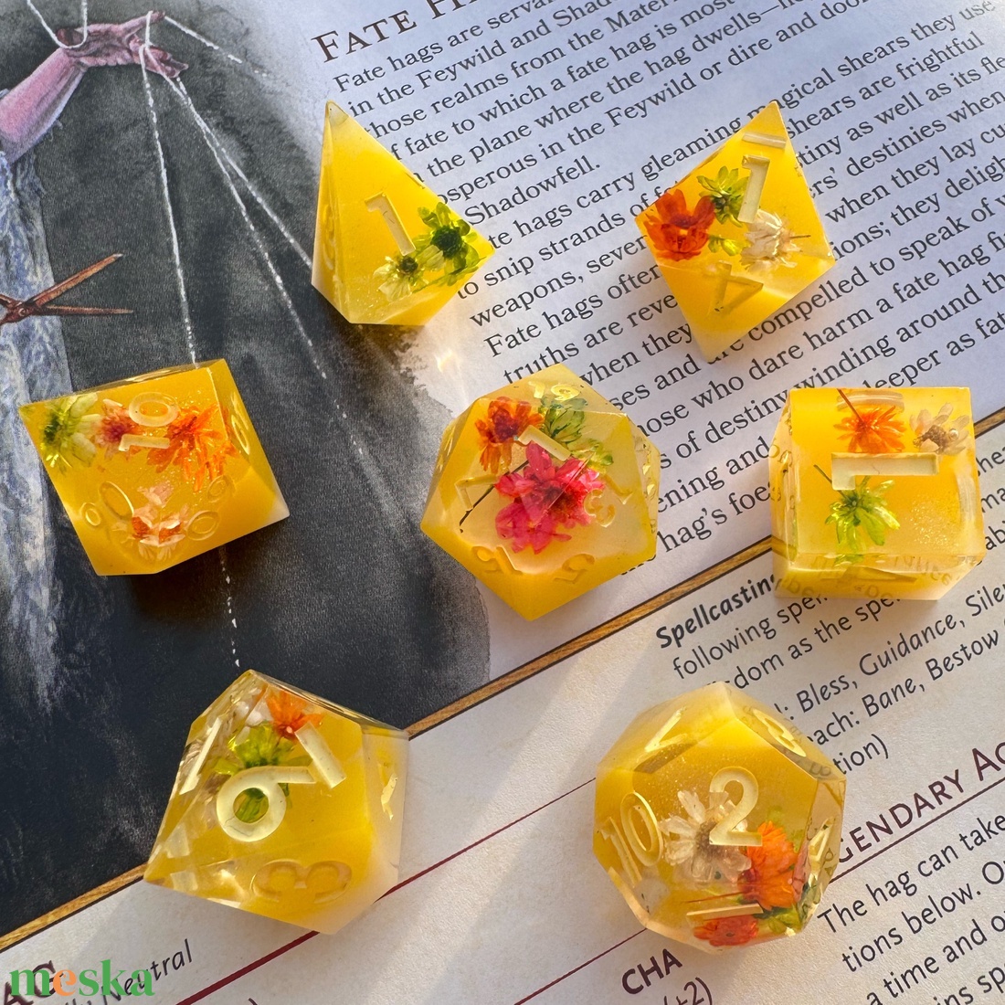 [Summer Garden] - 7 darabos kocka készlet - játék & sport - táblajáték és kártyajáték - társasjátékok - Meska.hu