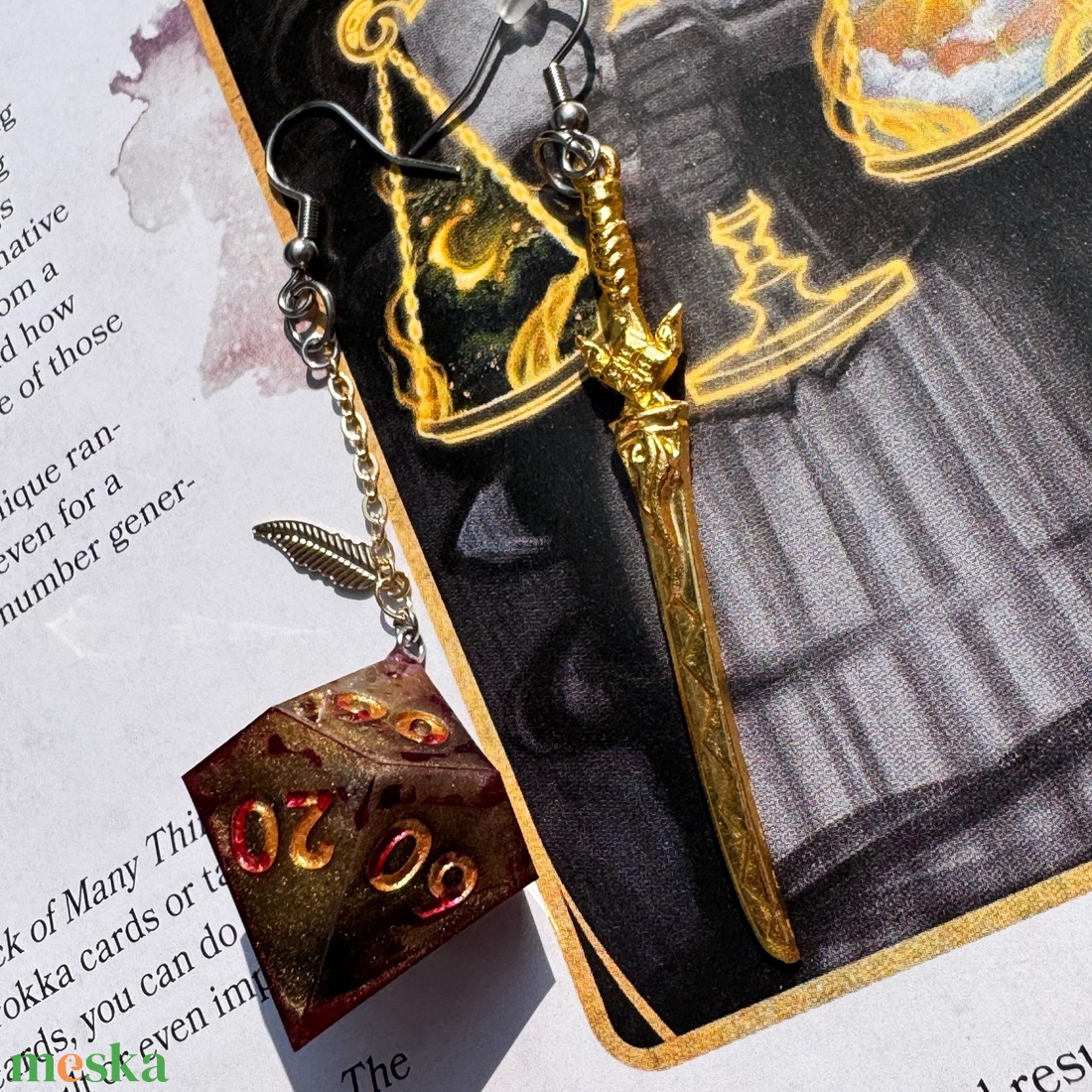 [Pact of the Blade] - asszimetrikus fülbevaló - ékszer - fülbevaló - lógó fülbevaló - Meska.hu