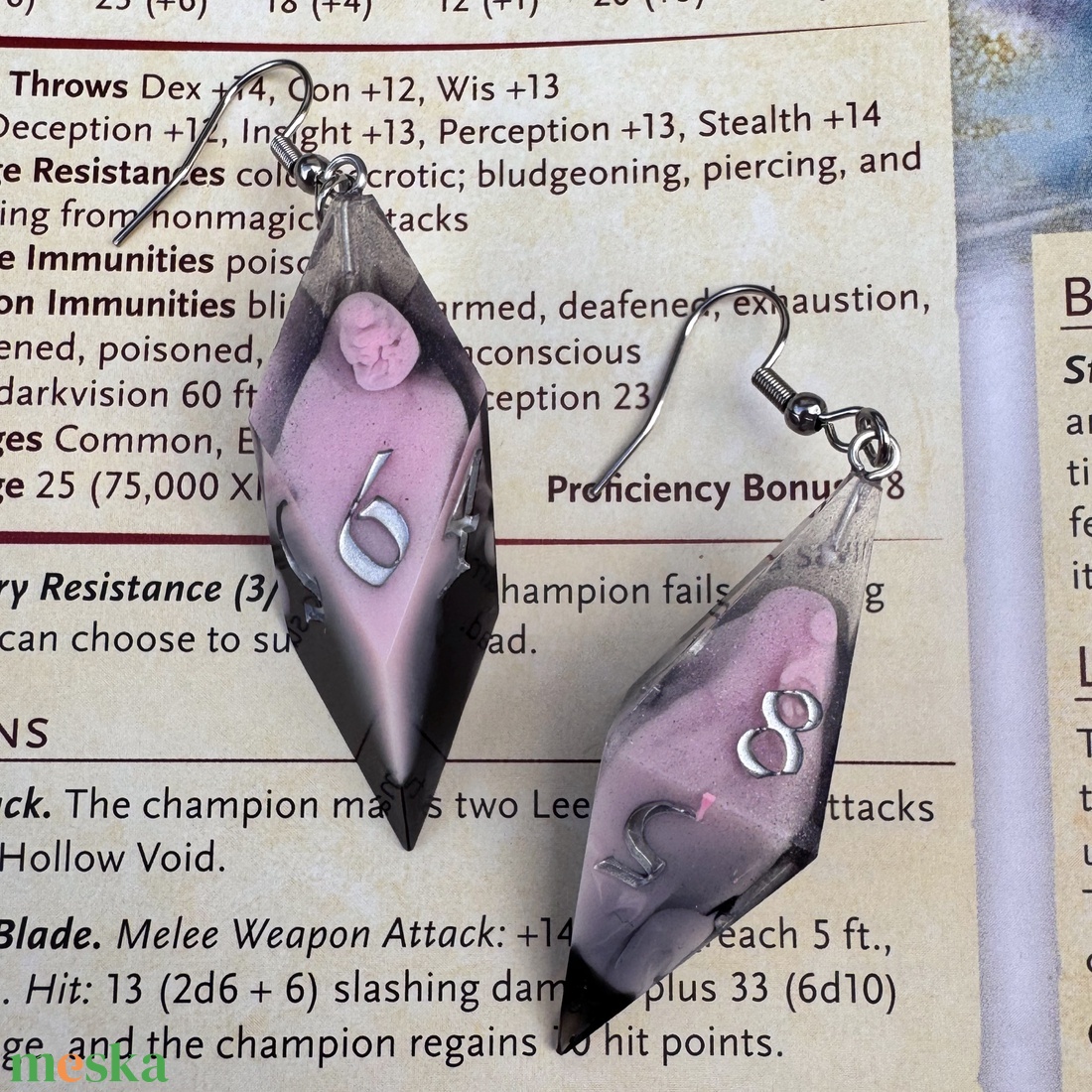 [Pink Warlock] - kocka fülbevaló - ékszer - fülbevaló - lógó fülbevaló - Meska.hu