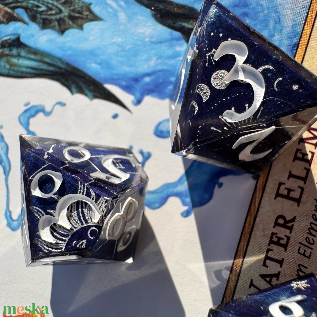 [Silver Tarot] - 7 darabos kocka készlet  - játék & sport - táblajáték és kártyajáték - társasjátékok - Meska.hu