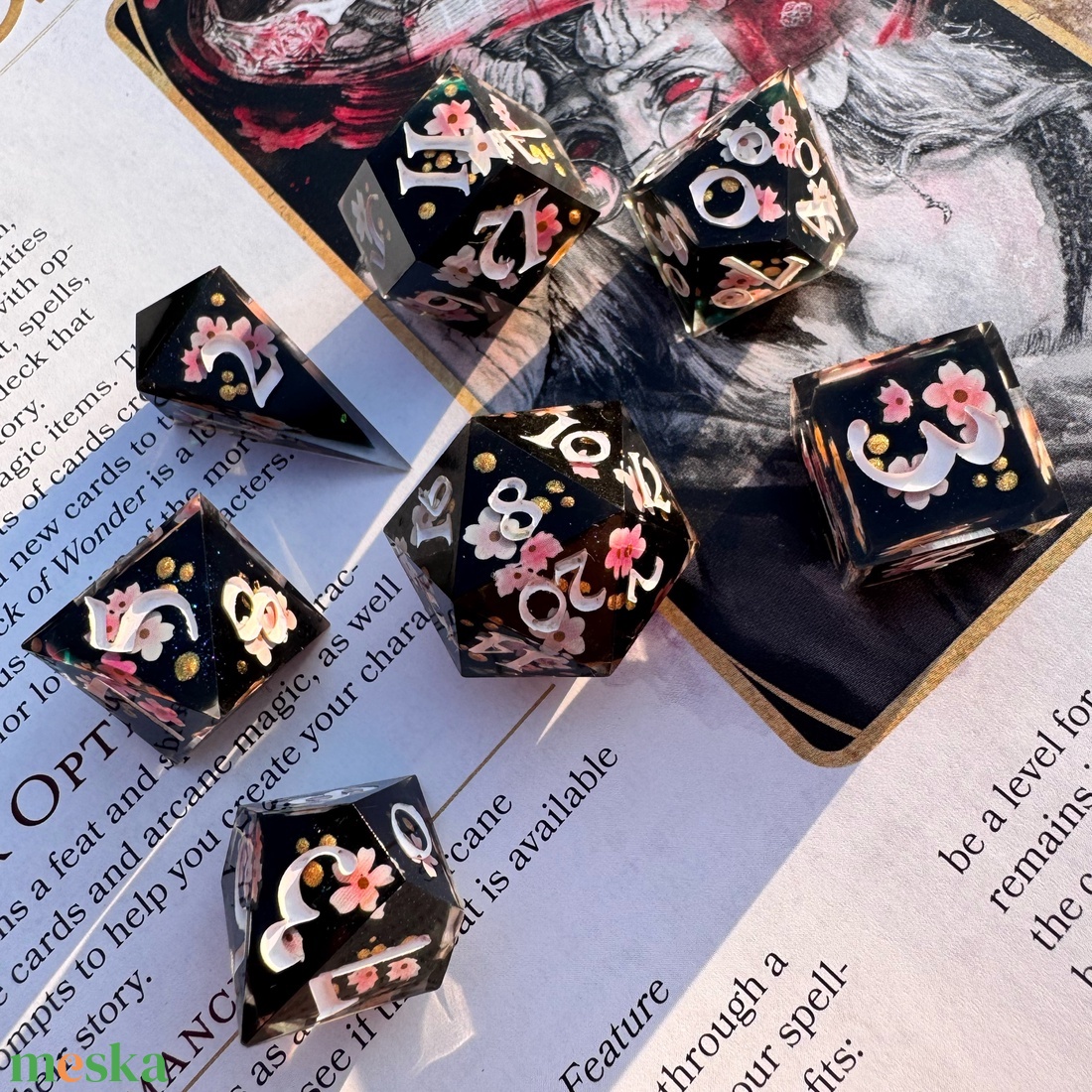 [Samurais Teacup] - 7 darabos kocka készlet  - játék & sport - táblajáték és kártyajáték - társasjátékok - Meska.hu