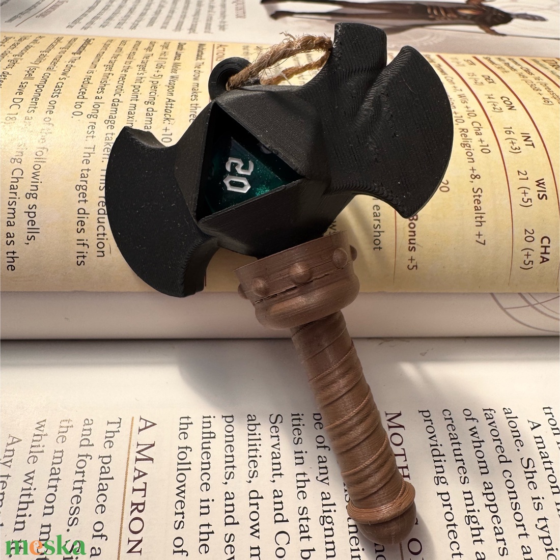 [Barbarian] - D20 tartó charm - táska & tok - kulcstartó & táskadísz - kulcstartó - Meska.hu