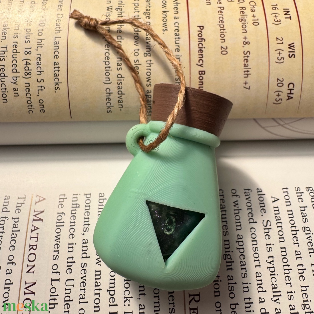[Potion] - D20 tartó charm - táska & tok - kulcstartó & táskadísz - kulcstartó - Meska.hu