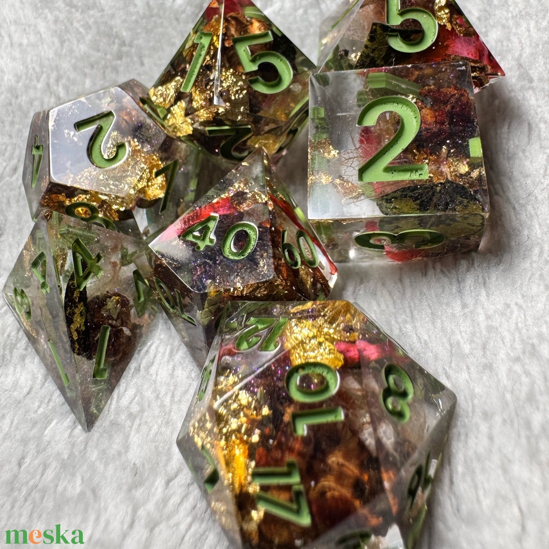 [Druidcraft] - 7 darabos kocka készlet  - játék & sport - táblajáték és kártyajáték - társasjátékok - Meska.hu