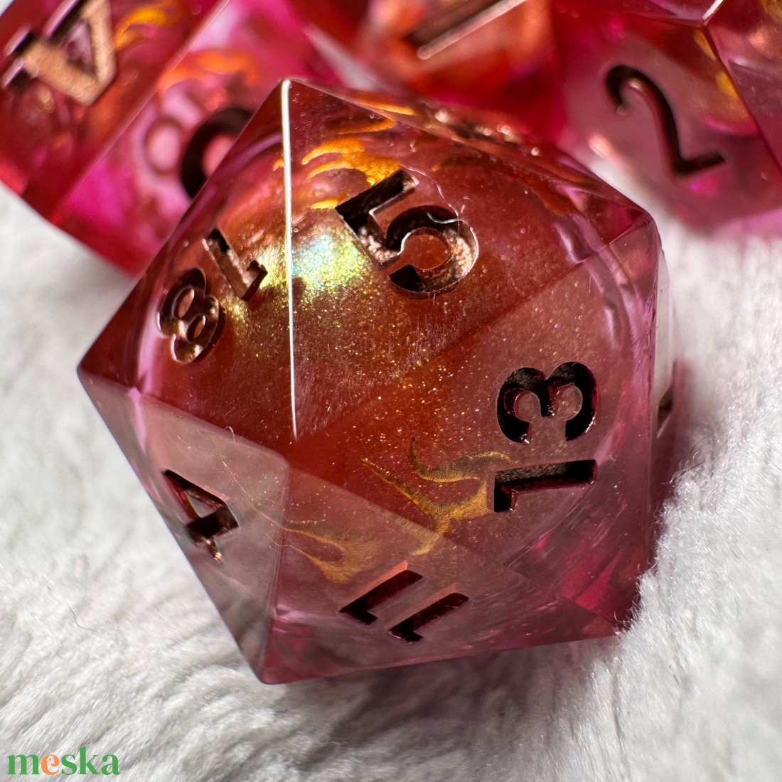 [Phoenix Blood] - 7 darabos liquid core kocka készlet  - játék & sport - táblajáték és kártyajáték - társasjátékok - dobókocka - Meska.hu