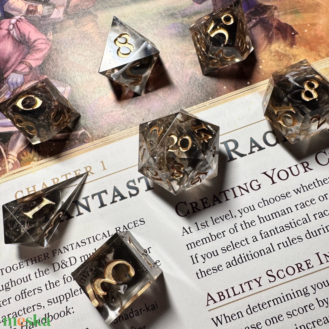 [Obsidian Dragon] - 7 darabos kocka készlet  - játék & sport - táblajáték és kártyajáték - társasjátékok - dobókocka - Meska.hu