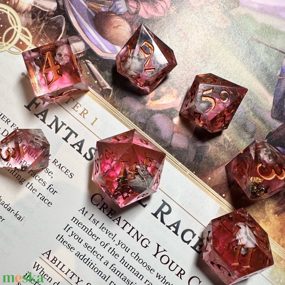 [Blood for the Blood God] - 7 darabos kocka készlet  - játék & sport - táblajáték és kártyajáték - társasjátékok - dobókocka - Meska.hu