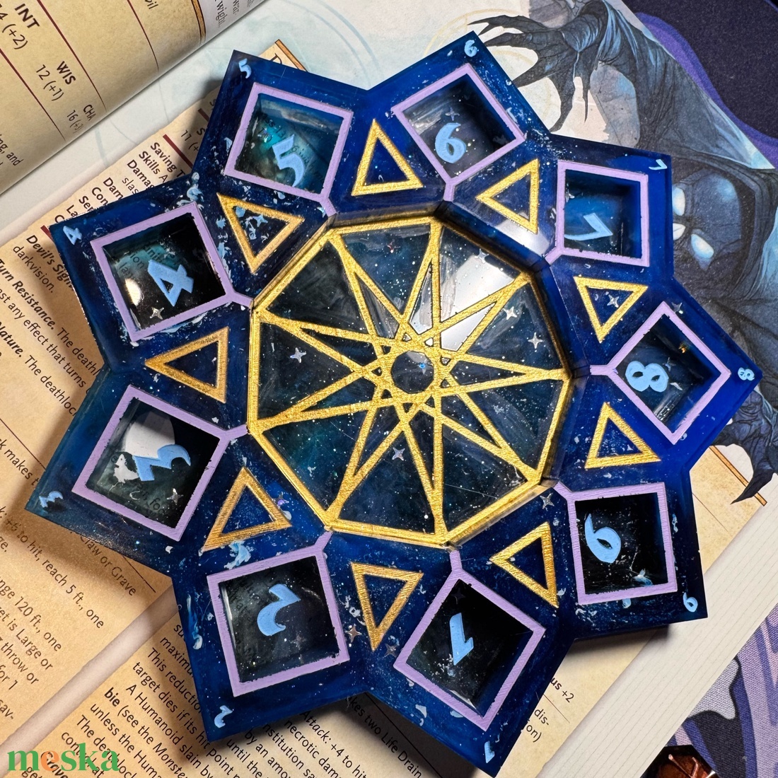 [FOGLALT - Starlit Mage] - Spell tracker - Dobótálca - otthon & életmód - dekoráció - asztal és polc dekoráció - asztaldísz - Meska.hu