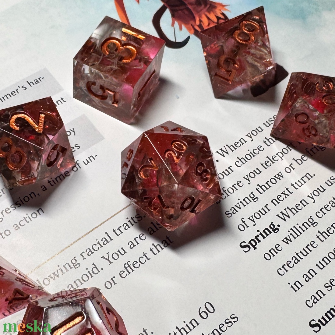 [Fire Dragon] - 7 darabos kocka készlet  - játék & sport - táblajáték és kártyajáték - társasjátékok - dobókocka - Meska.hu