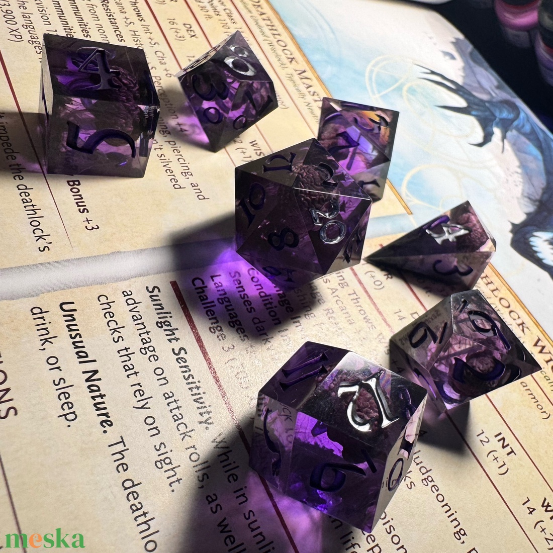 [Mind Flayer] - 7 darabos kocka készlet  - játék & sport - táblajáték és kártyajáték - társasjátékok - dobókocka - Meska.hu