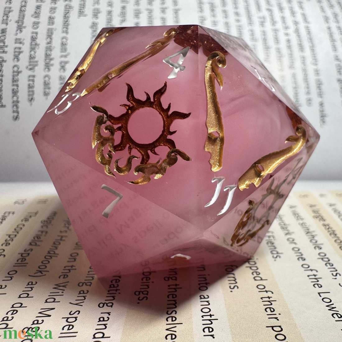 �Rose quartz - 42mm CHONK d20 - játék & sport - táblajáték és kártyajáték - társasjátékok - dobókocka - Meska.hu