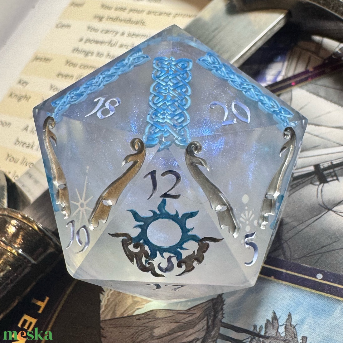 �Winterheart - 42mm CHONK d20 - játék & sport - táblajáték és kártyajáték - társasjátékok - dobókocka - Meska.hu