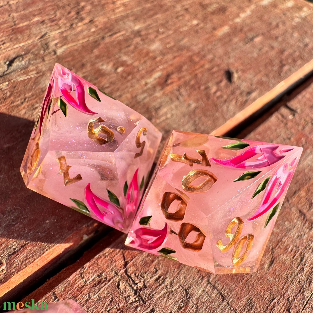 [Spring Bloom] - 7 darabos kocka készlet  - játék & sport - táblajáték és kártyajáték - társasjátékok - dobókocka - Meska.hu