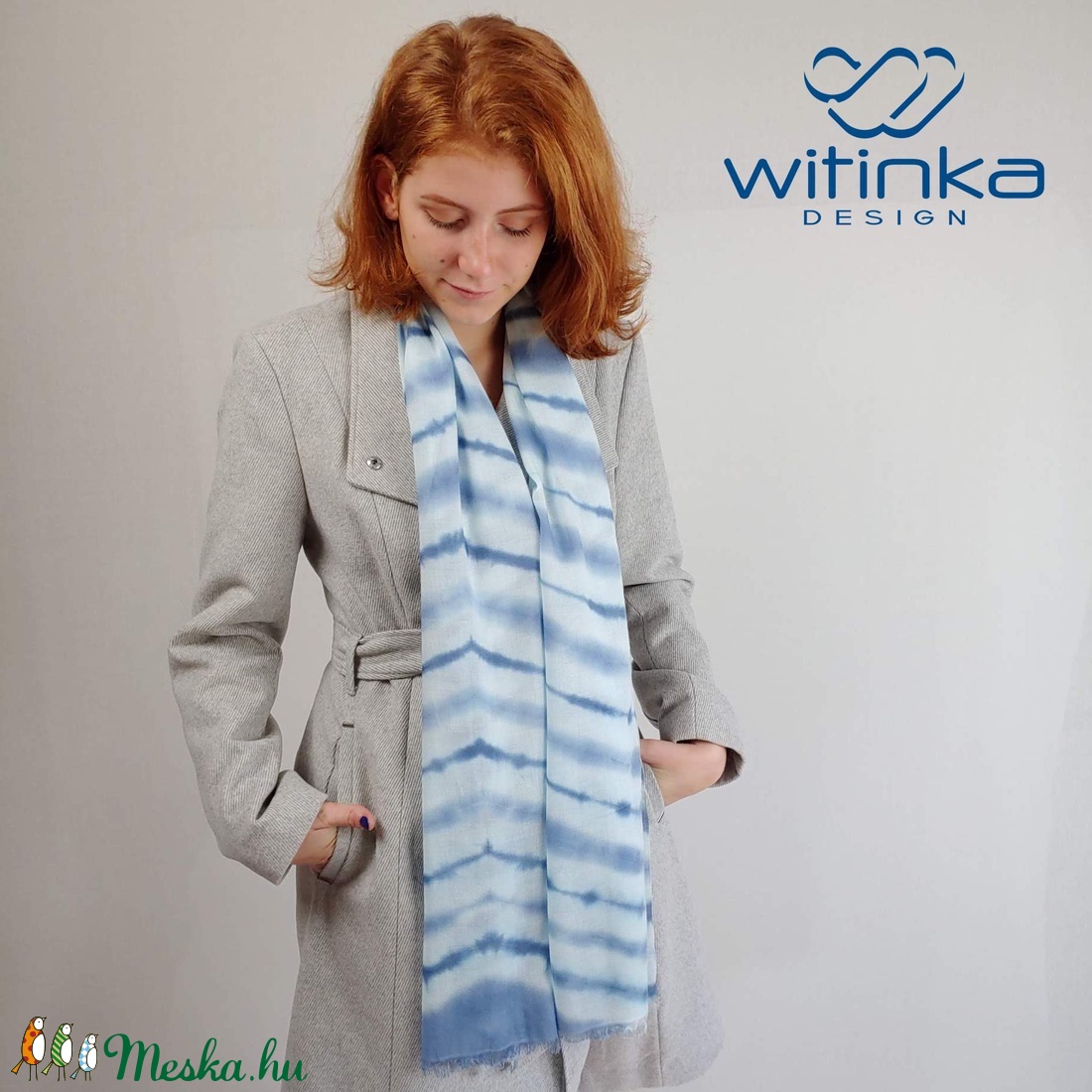 Csíkos design sál, vállkendő, batik stóla  - ruha & divat - sál, sapka, kendő - kendő - Meska.hu