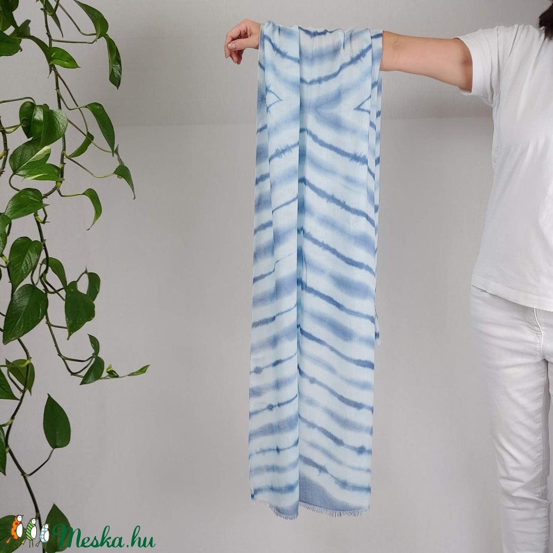 Csíkos design sál, vállkendő, batik stóla  - ruha & divat - sál, sapka, kendő - kendő - Meska.hu