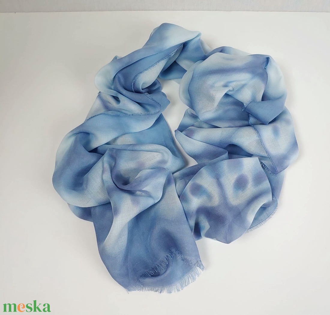 Nagyméretű pamutstóla, kék csillagos mintával, pöttyökkel -  - Meska.hu