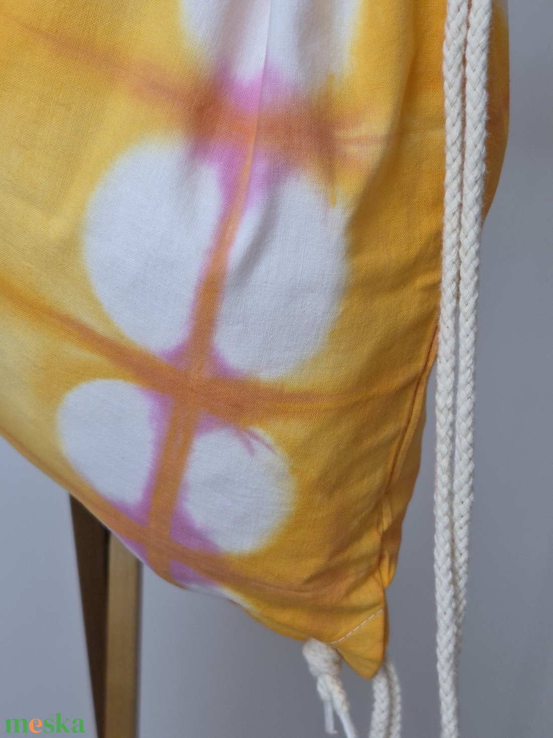 Sárga shibori hátizsák, gymbag, táska - táska & tok - hátizsák - tornazsák, gymbag - Meska.hu