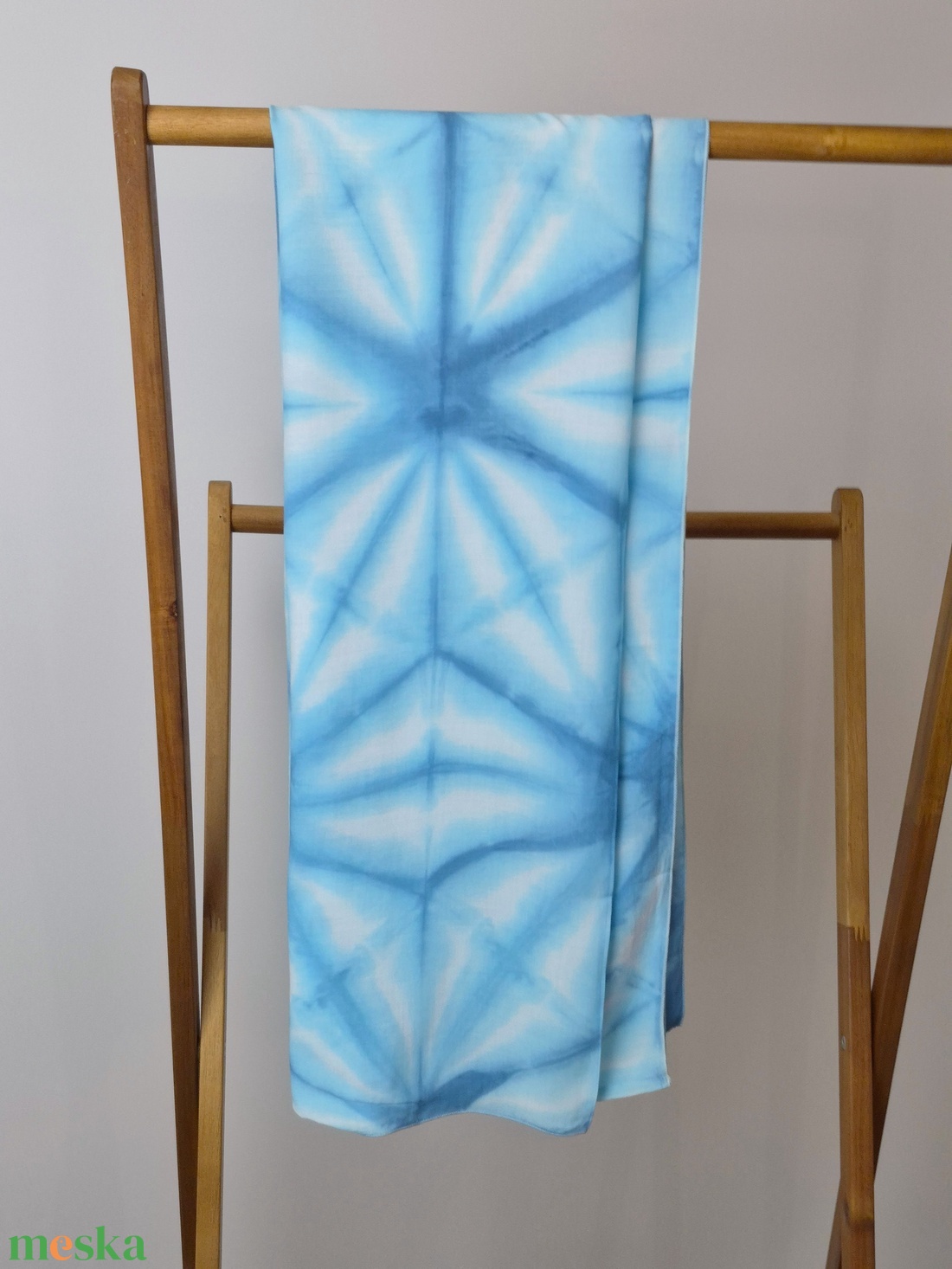 Türkiz shibori felső, bolero, fesztivál felső, strandfelső, kimonó, stóla, sálL - ruha & divat - női ruha - kardigánok - Meska.hu