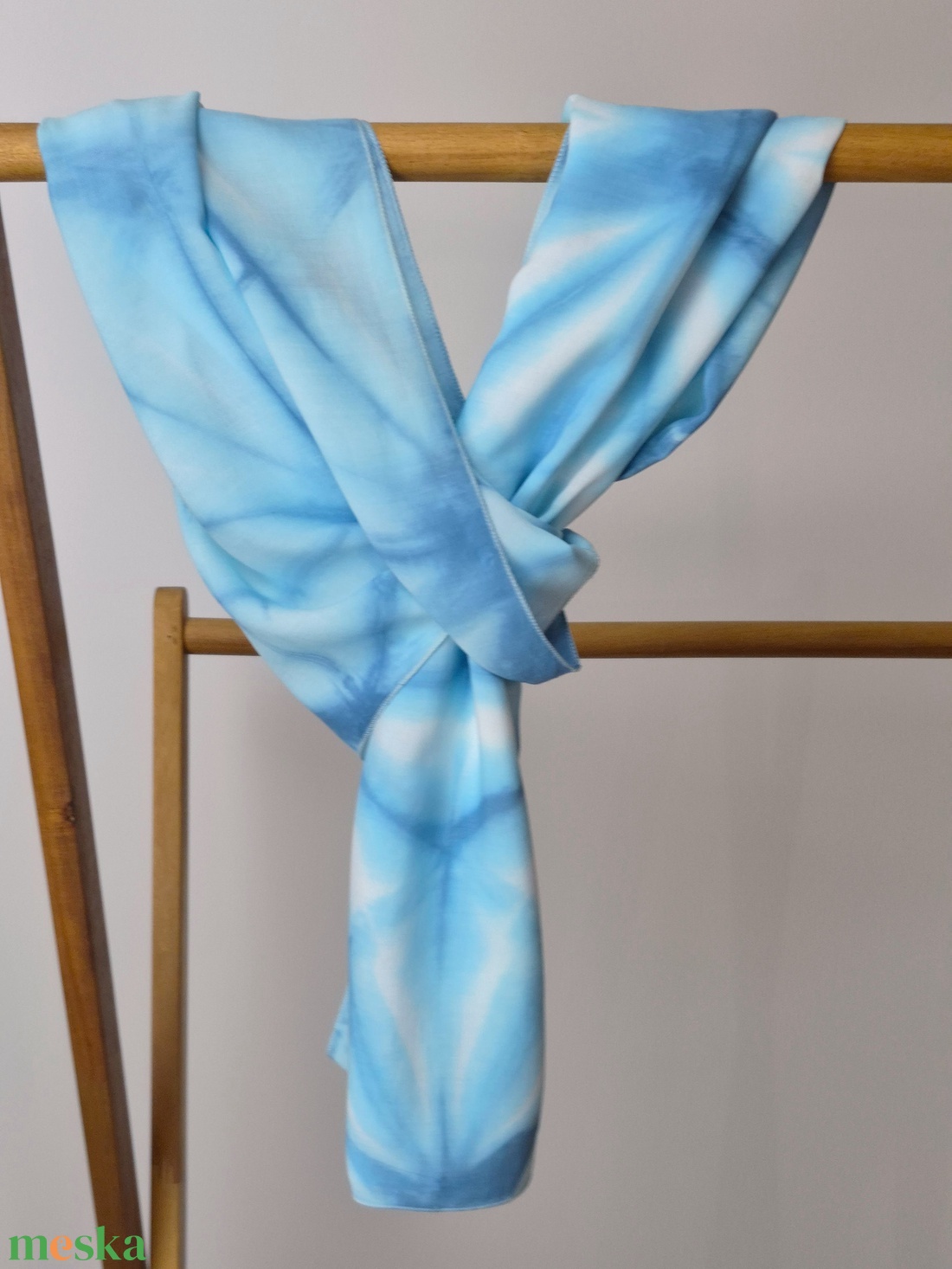 Türkiz shibori felső, bolero, fesztivál felső, strandfelső, kimonó, stóla, sálL - ruha & divat - női ruha - kardigánok - Meska.hu