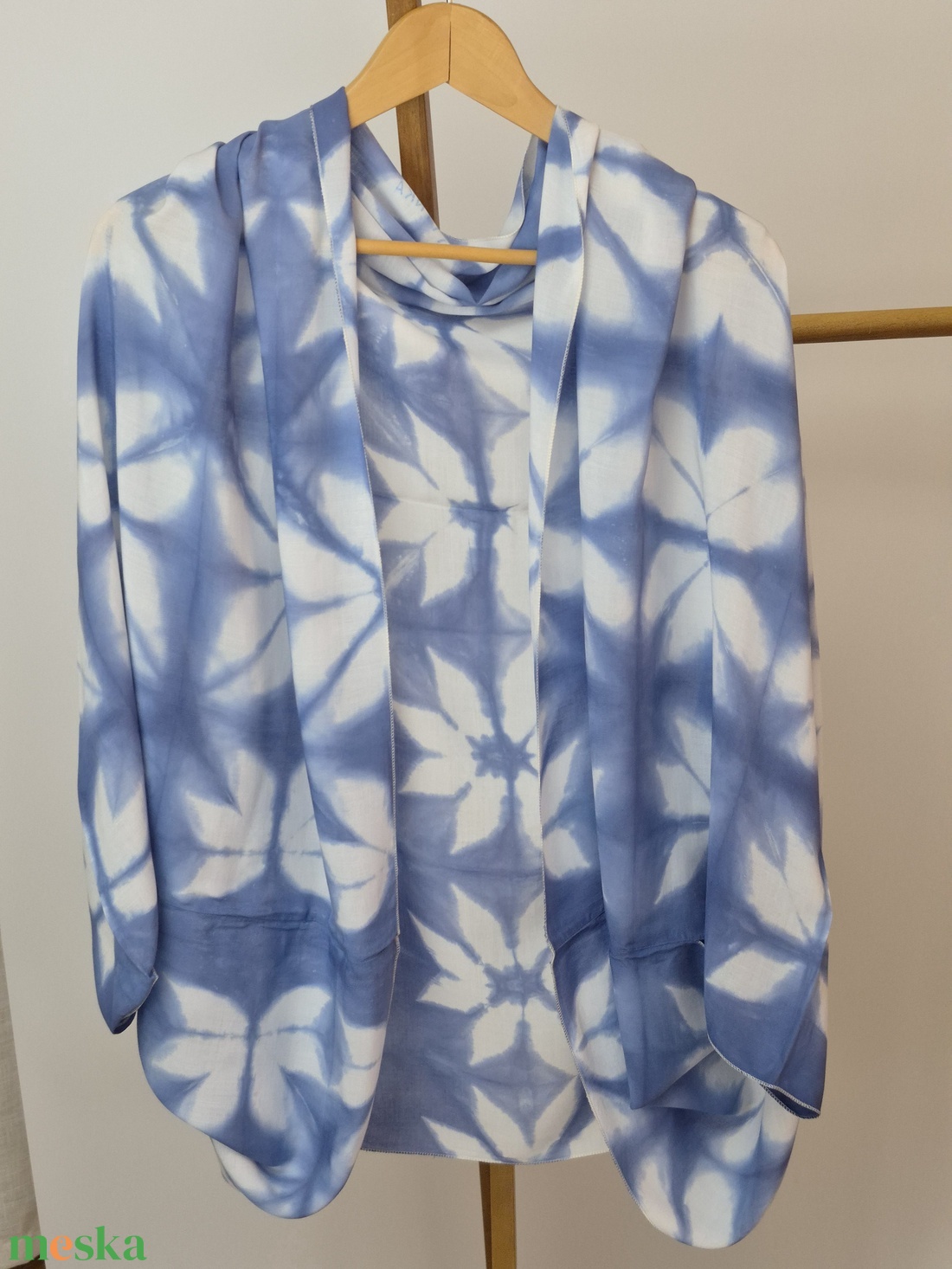 Shibori felső, bolero, fesztivál felső, strandfelső, kimonó, stóla, sál - ruha & divat - női ruha - bolero - Meska.hu