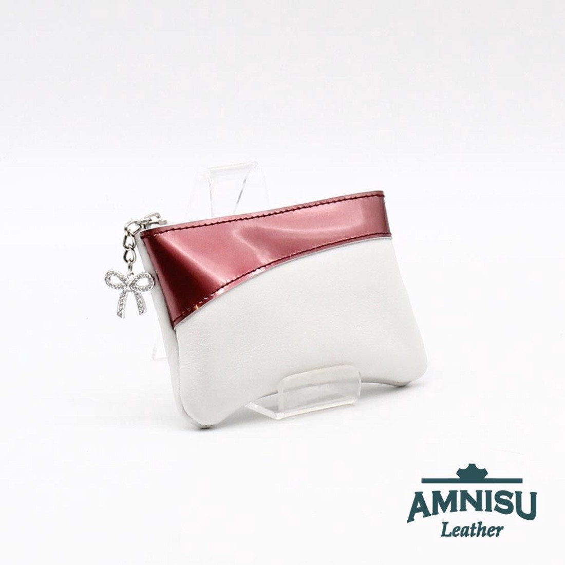 Fehér - rosegold ívelt egy cipzáras kulcstartó C3002 - táska & tok - kulcstartó & táskadísz - kulcstartó - Meska.hu