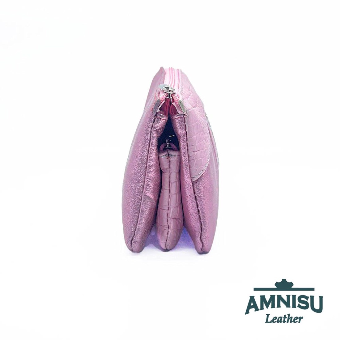 Metál rózsaszín - rózsaszín krokkómintás egyenes kristály köves női pénztárca G4001 - táska & tok - pénztárca & más tok - pénztárca - női pénztárca - Meska.hu