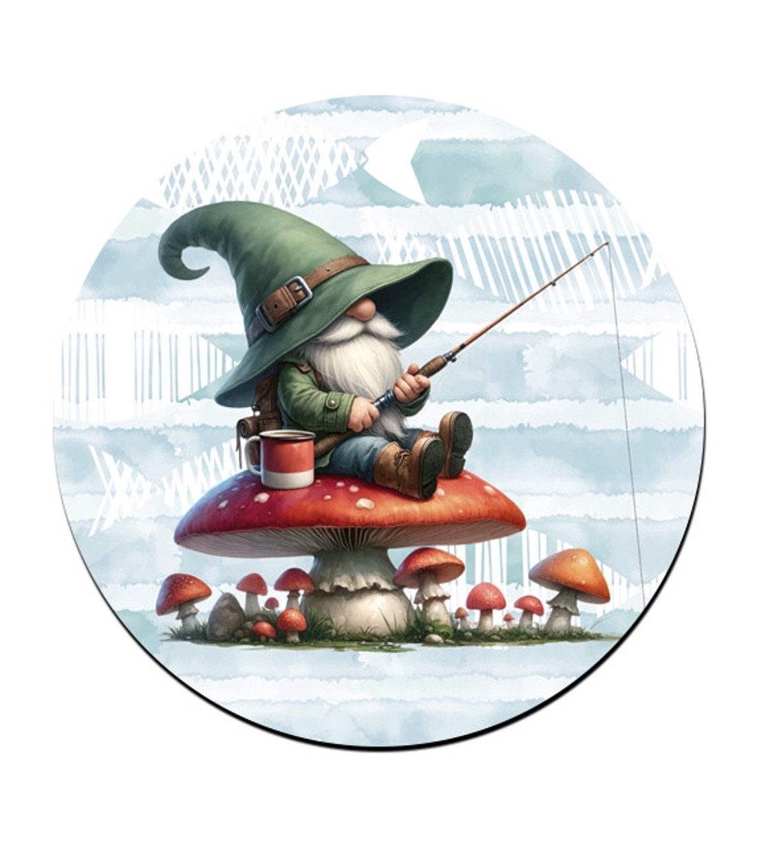 Gombás horgász manó mintás bögre alátét -  - Meska.hu