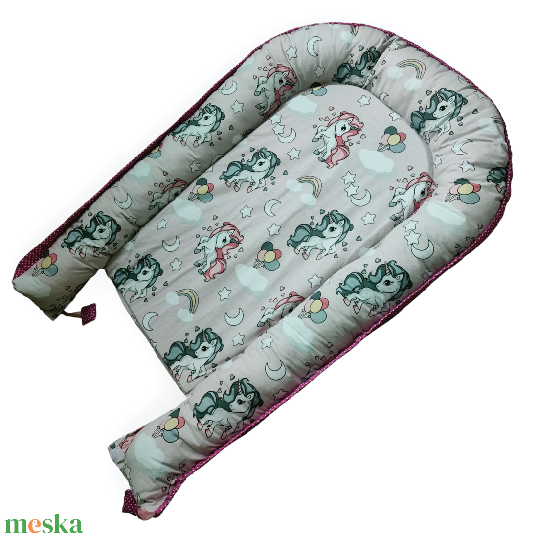 Babafészek szett pónis, unikornisos - otthon & életmód - babaszoba, gyerekszoba - babaszoba, gyerekszoba - Meska.hu