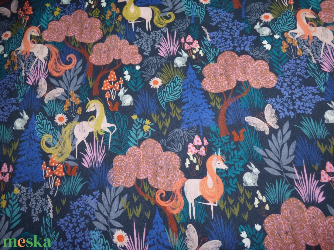 Unikornisos finom szövésű pamutvászon (puplin)  - kellékek & szerszámok - méteráru - vászon - pamutvászon - Meska.hu