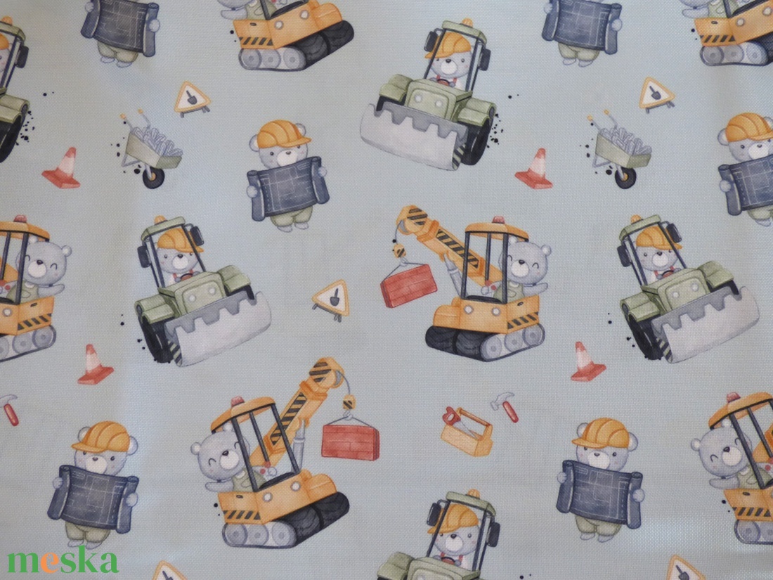 Mackó munkagépekkel vízálló szöveg, gyöngyvászon - kellékek & szerszámok - méteráru - vászon - gyöngyvászon - Meska.hu