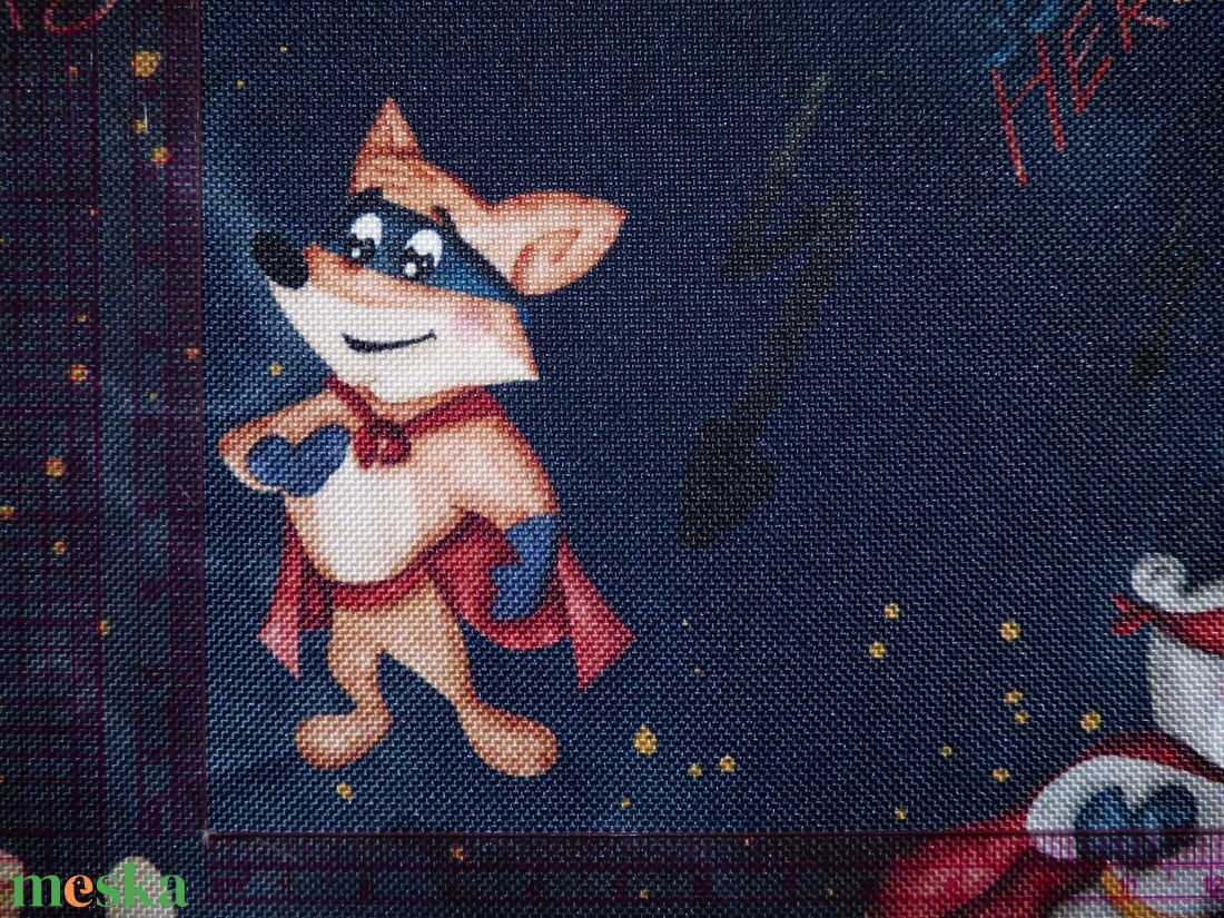 Szuperhős állatos vízálló szövet, gyöngyvászon  - kellékek & szerszámok - méteráru - vászon - gyöngyvászon - Meska.hu