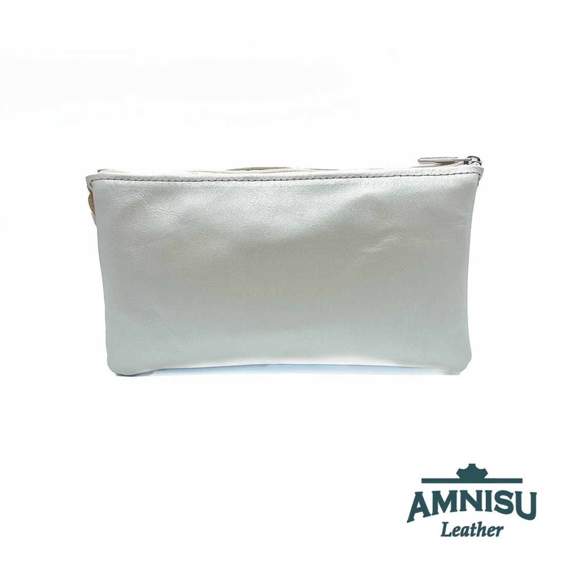 Ekrü - színes mintás egyenes kristály köves női pénztárca G3001 -  - Meska.hu