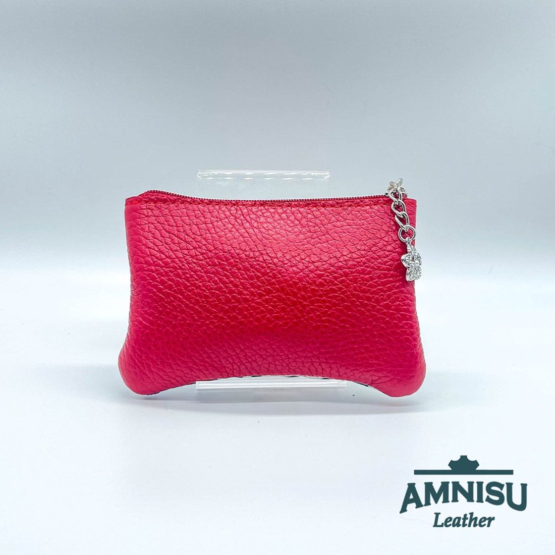 Piros - matyó mintás ívelt egy cipzáras kulcstartó C5017 - táska & tok - kulcstartó & táskadísz - kulcstartó - Meska.hu