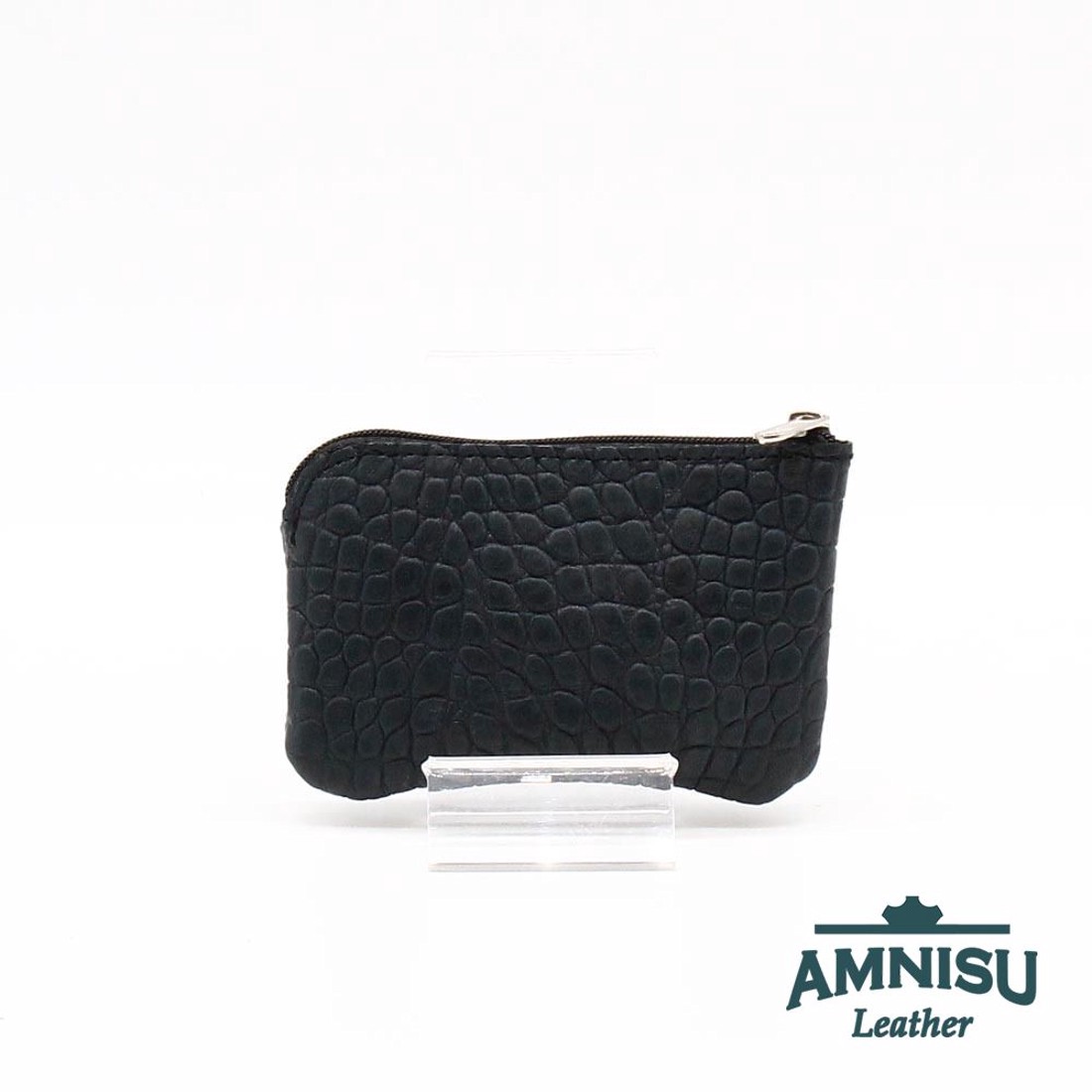 Sötétzöld krokkómintás egy cipzáras kulcstartó A7006 - táska & tok - kulcstartó & táskadísz - kulcstartó - Meska.hu