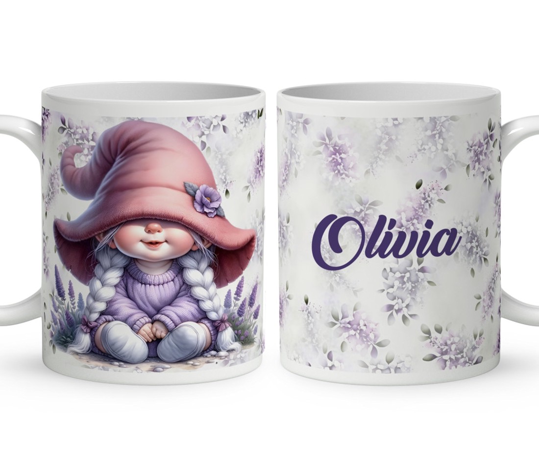 Névvel kérhető - Kalapos levendulás manólány mintás bögre - otthon & életmód - konyhafelszerelés, tálalás - tálalás - bögre & csésze - Meska.hu