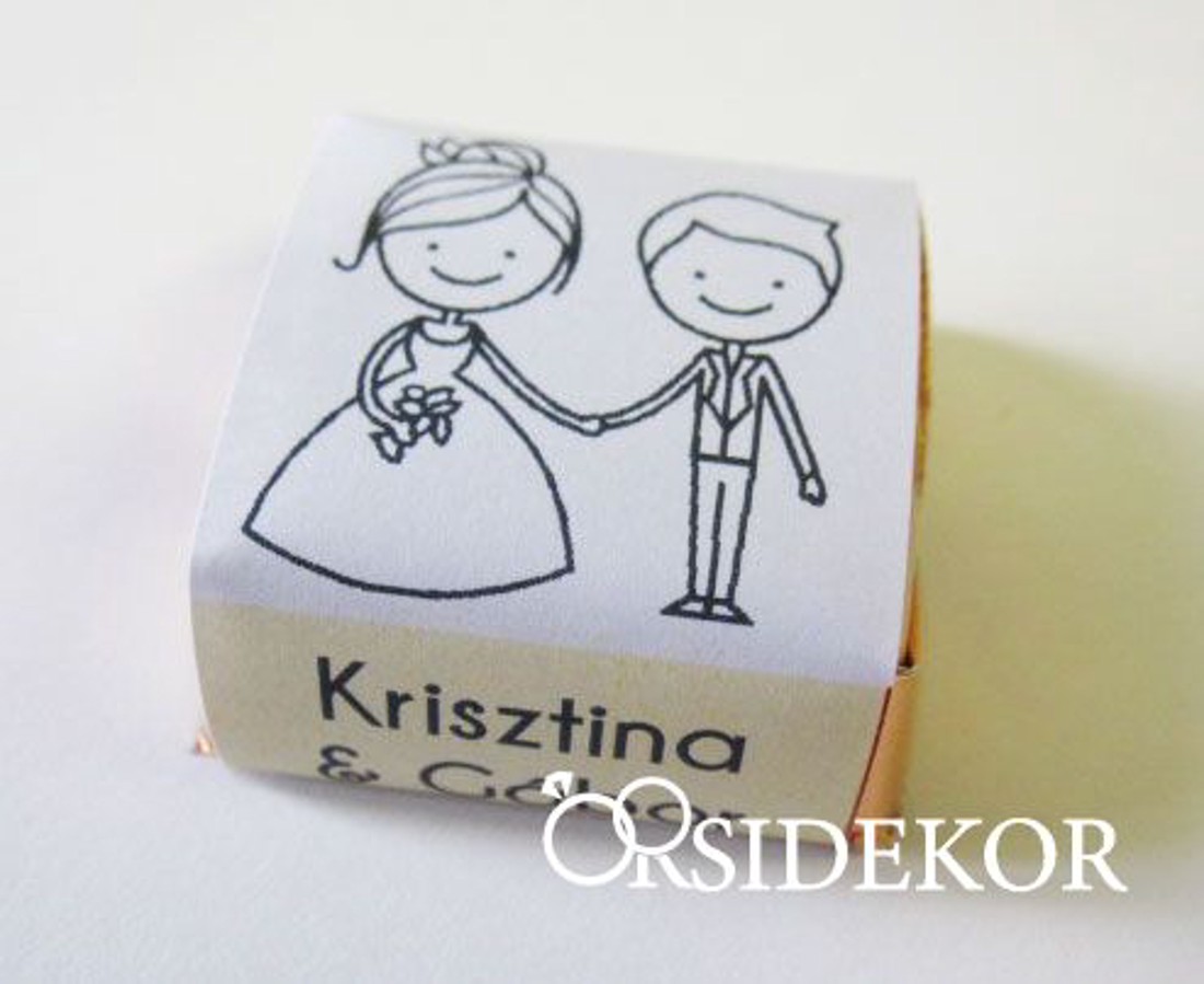 Nászpár köszönetajándék csoki - esküvő - emlék & ajándék - köszönőajándék - Meska.hu